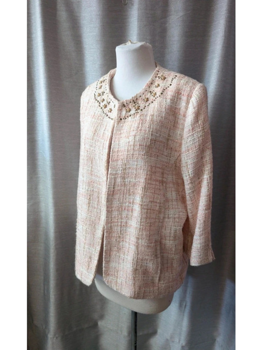 Alfred Dunner Metallic Pink Embellished Blazer 16P